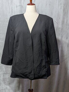 Jones Studio (1X) Black 3-/4 Sleeve Jacket